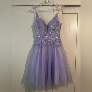 Lilac glittery embroidered Dress